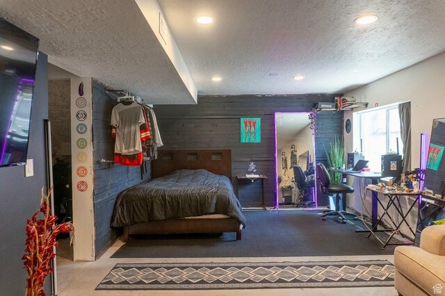 954 S 2040 W, Orem, UT 84059 - bedroom with a textured ceiling, carpet floors, and recessed lighting