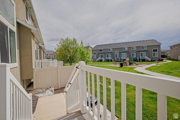 balcony featuring a residential view