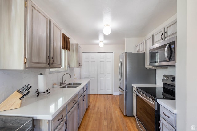 4990 S Hensley Cir, Taylorsville, UT 84129 - kitchen with a sink, decorative backsplash, light countertops, and appliances with stainless steel finishes
