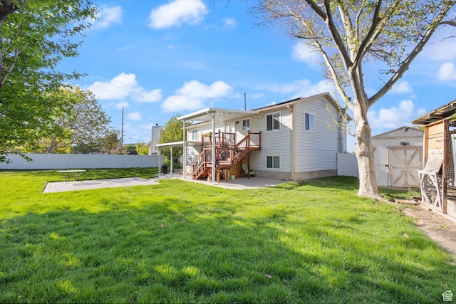 4990 S Hensley Cir, Taylorsville, UT 84129 - back of house with a patio, fence, stairs, and a shed