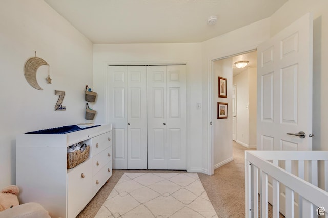 747 N 200 E, Springville, UT 84663 - bedroom with light carpet, a closet, and baseboards