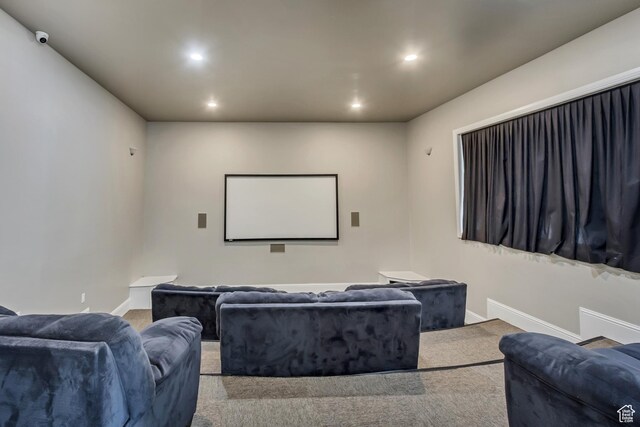 747 N 200 E, Springville, UT 84663 - home theater featuring carpet flooring, baseboards, and recessed lighting