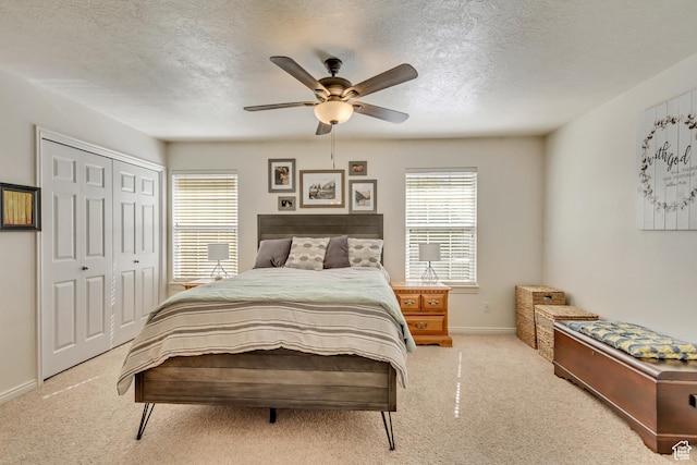 747 N 200 E, Springville, UT 84663 - bedroom featuring baseboards, carpet flooring, ceiling fan, and a textured ceiling