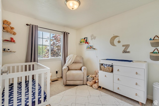 747 N 200 E, Springville, UT 84663 - bedroom with a nursery area, light carpet, and visible vents