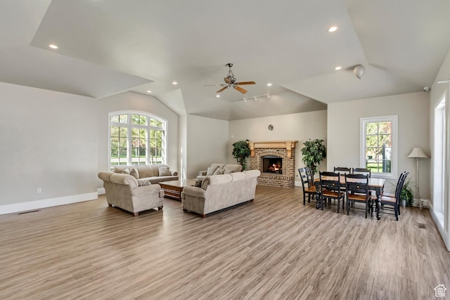 747 N 200 E, Springville, UT 84663 - living room with ceiling fan, light wood finished floors, and plenty of natural light