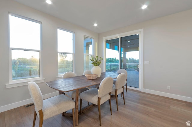 514 S 1450 W, Farmington, UT 84025 - dining space featuring baseboards, plenty of natural light, light wood finished floors, and recessed lighting