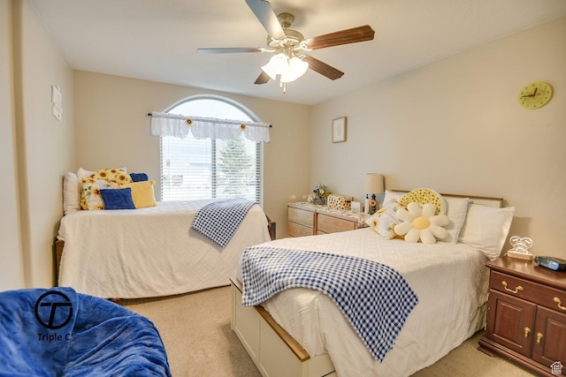 249 E 1800 N, Beaver, UT 84713 - bedroom with light carpet and ceiling fan