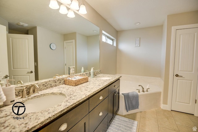 249 E 1800 N, Beaver, UT 84713 - full bath with a bath, tile patterned floors, and double vanity