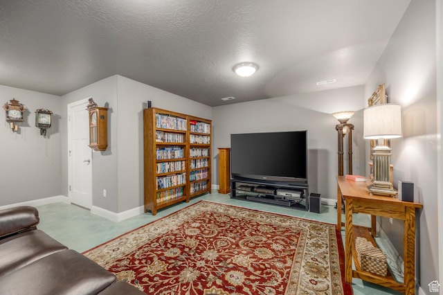 65 W Carnesecca Ct N, Mapleton, UT 84664 - living area with a textured ceiling and baseboards