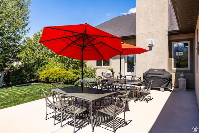 65 W Carnesecca Ct N, Mapleton, UT 84664 - view of patio with a grill and outdoor dining area