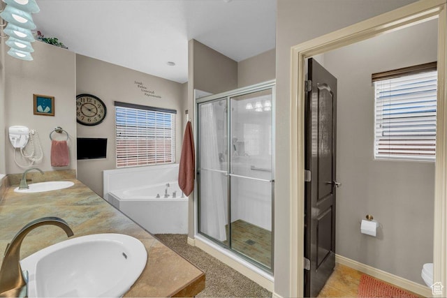 3322 W Bonita, Hurricane, UT 84737 - full bath with a shower stall, a garden tub, double vanity, and a sink