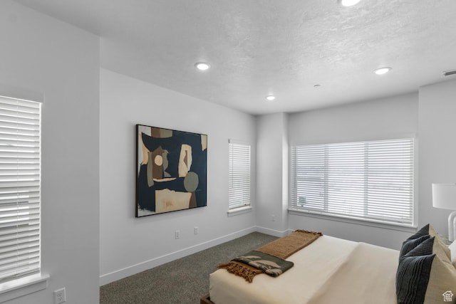 3085 S 225 W Unit 204, Nibley, UT 84321 - carpeted bedroom featuring a textured ceiling, baseboards, visible vents, and recessed lighting