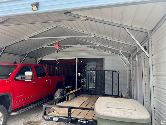 view of garage