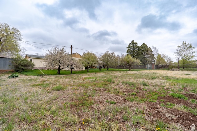 view of yard featuring a shed and an outdoor structure