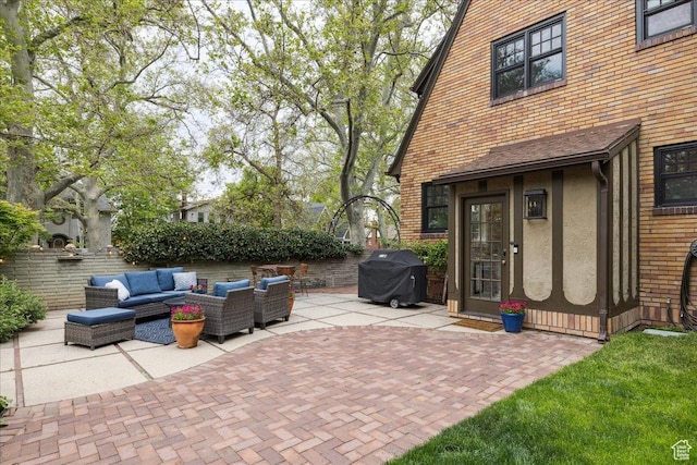 1704 E Herbert Ave, Salt Lake City, UT 84108 - view of patio / terrace featuring an outdoor hangout area, fence, and area for grilling