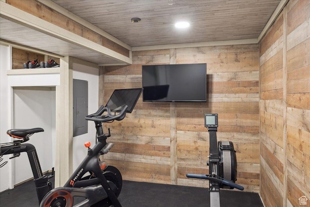 1704 E Herbert Ave, Salt Lake City, UT 84108 - exercise area with electric panel and wood walls