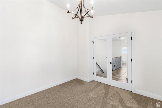 635 N 460 E, Ephraim, UT 84627 - carpeted spare room featuring a chandelier and baseboards