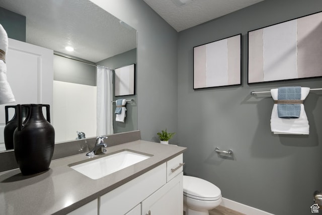 2522 N Wildwood Ln E Unit 240, Heber City, UT 84032 - bathroom featuring a textured ceiling, vanity, and a shower with curtain