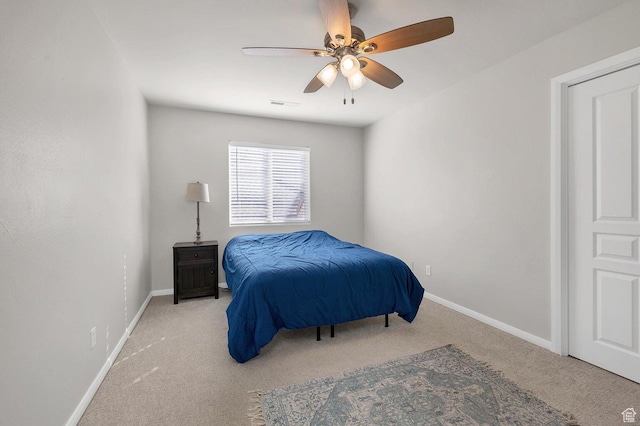 1056 W 100 N, St George, UT 84770 - bedroom featuring ceiling fan, carpet floors, baseboards, and visible vents
