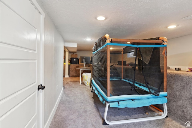 1923 S 600 E, Salt Lake City, UT 84105 - carpeted bedroom featuring a textured ceiling, baseboards, visible vents, and recessed lighting