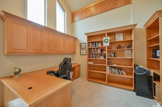 320 S Old Farm Ln E, Coalville, UT 84017 - office area featuring light colored carpet and built in desk
