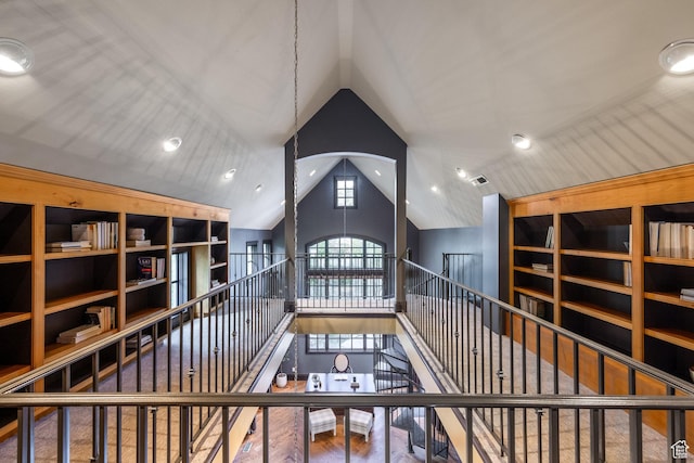 680 S Davis Blvd, Bountiful, UT 84010 - interior space with an upstairs landing, high vaulted ceiling, and visible vents