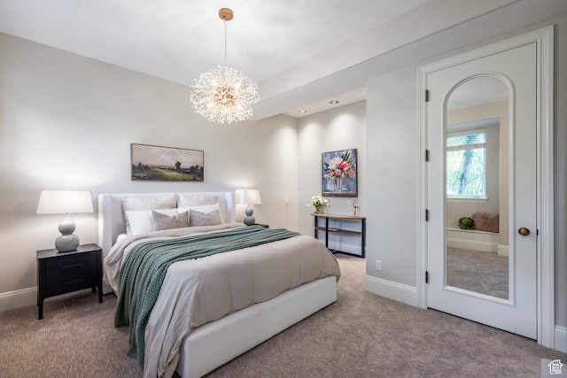 680 S Davis Blvd, Bountiful, UT 84010 - carpeted bedroom featuring a chandelier and baseboards