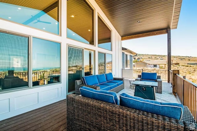 2869 S Chukar Dr Unit 63, Garden City, UT 84028 - view of patio / terrace with an outdoor living space with a fire pit