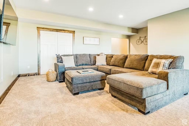 2869 S Chukar Dr Unit 63, Garden City, UT 84028 - carpeted living area with baseboards and recessed lighting