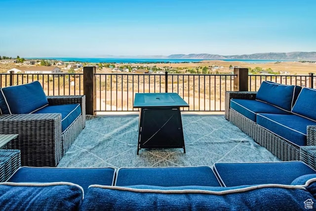 2869 S Chukar Dr Unit 63, Garden City, UT 84028 - view of patio featuring a mountain view and outdoor lounge area