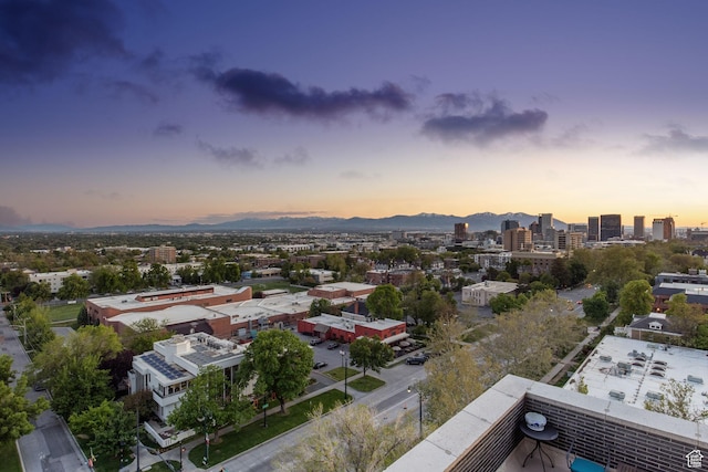 777 E S Temple S Unit 11B, Salt Lake City, UT 84102 - aerial view at dusk of a view of city and a mountain view