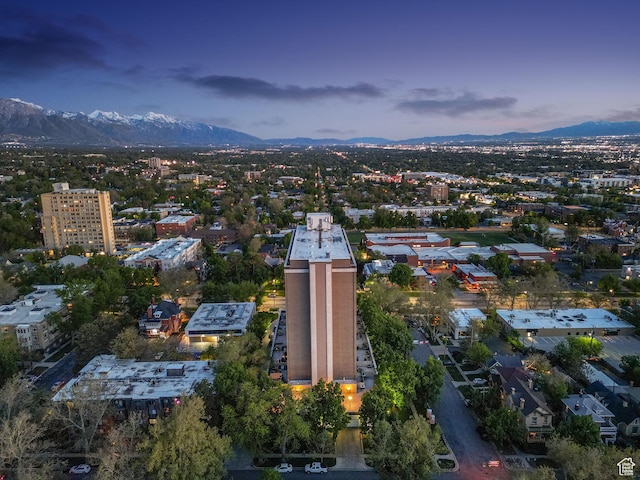 777 E S Temple S Unit 11B, Salt Lake City, UT 84102 - aerial view of property and surrounding area featuring a mountainous background and nearby urban area