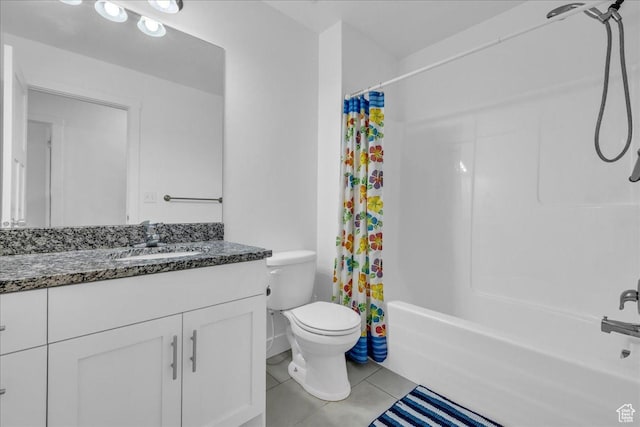8072 N Rock Creek Cove Ln, Eagle Mountain, UT 84005 - full bath featuring tile patterned floors, toilet, shower / tub combo, and vanity