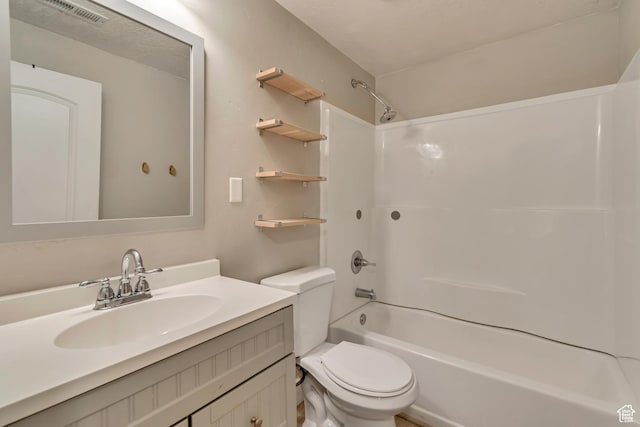 13623 S Blayde Dr W, Herriman, UT 84096 - bathroom with toilet, shower / bath combination, vanity, and visible vents