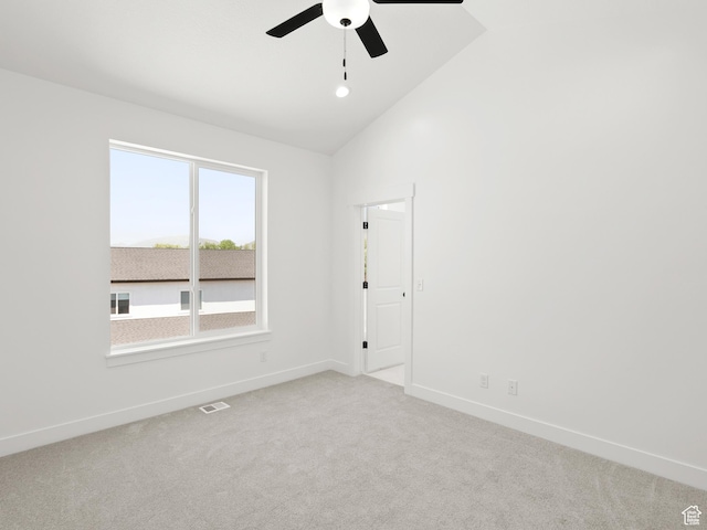 1336 W 800 S Unit 22, Spanish Fork, UT 84660 - unfurnished room featuring lofted ceiling, ceiling fan, and light carpet