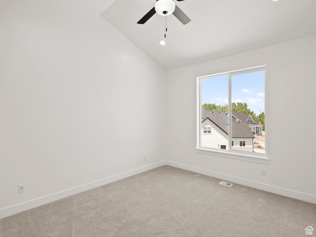 1336 W 800 S Unit 22, Spanish Fork, UT 84660 - unfurnished room with light colored carpet, vaulted ceiling, a ceiling fan, and recessed lighting