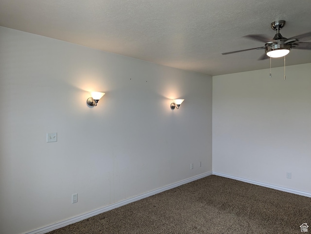 565 E Platt Ln Unit 1, Mona, UT 84645 - carpeted empty room featuring a textured ceiling, baseboards, and a ceiling fan
