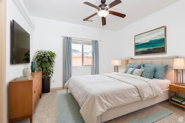 396 W 1500 N, Enoch, UT 84721 - bedroom featuring light colored carpet, baseboards, and a ceiling fan