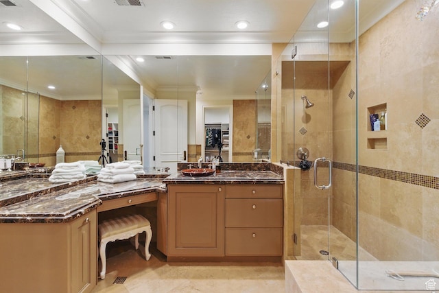 2428 E Field Rose Dr, Holladay, UT 84121 - full bathroom with a walk in closet, a shower stall, and vanity