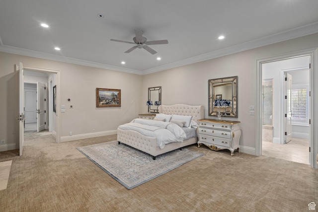 2428 E Field Rose Dr, Holladay, UT 84121 - bedroom featuring light colored carpet and crown molding