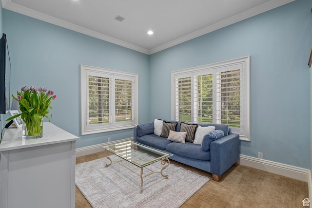 2428 E Field Rose Dr, Holladay, UT 84121 - living room with baseboards, a wealth of natural light, and crown molding