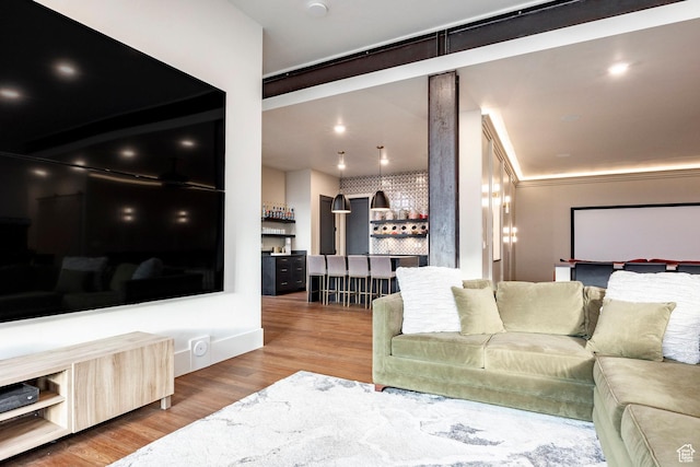 living room featuring wood finished floors
