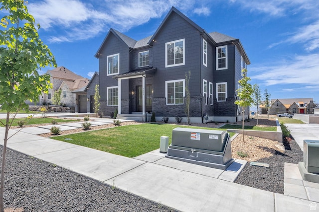 1358 S 1220 E, Salem, UT 84653 - view of front facade with a front yard, a residential view, and brick siding
