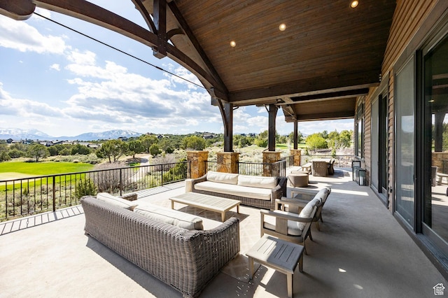 787 N Red Ledges Blvd, Heber City, UT 84032 - view of patio with a mountain view and an outdoor living space