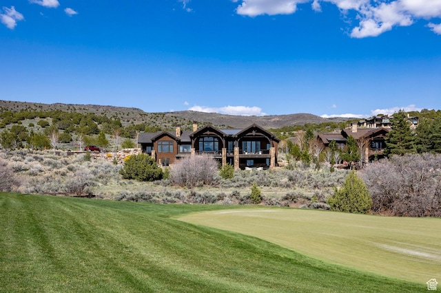 787 N Red Ledges Blvd, Heber City, UT 84032 - rear view of house with a mountain view, golf course view, and a lawn