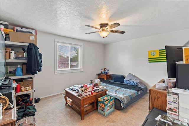 3262 W 6920 S, West Jordan, UT 84084 - carpeted bedroom featuring a textured ceiling and a ceiling fan