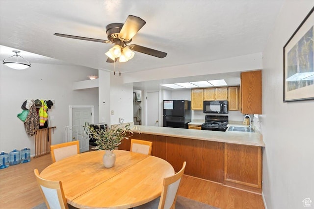 3262 W 6920 S, West Jordan, UT 84084 - dining space featuring light wood-style flooring and a ceiling fan