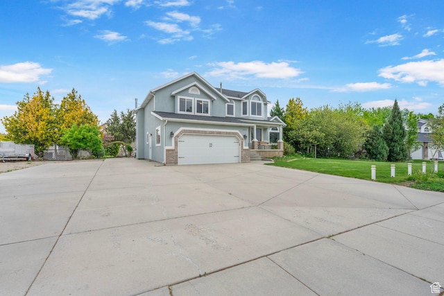 3470 W Maynard Ct, Riverton, UT 84065 - view of front facade with an attached garage, driveway, and a front lawn