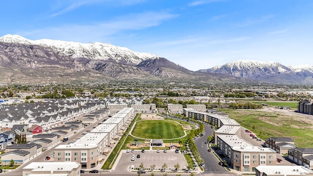 aerial view featuring a mountain view