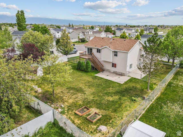 aerial view with a residential view